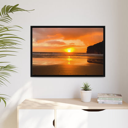 Sunset in Ballybunion Matte Canvas, Framed (Multi-color)