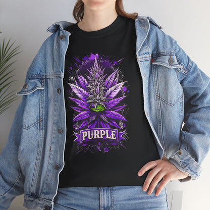 Purple Cannabis Bud T-Shirt — Bold Psychedelic Marijuana Graphic Tee