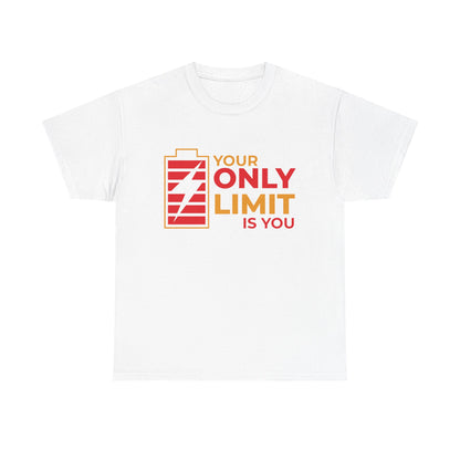 Motivational Unisex Heavy Cotton Tee - 'Your Only Limit is You'