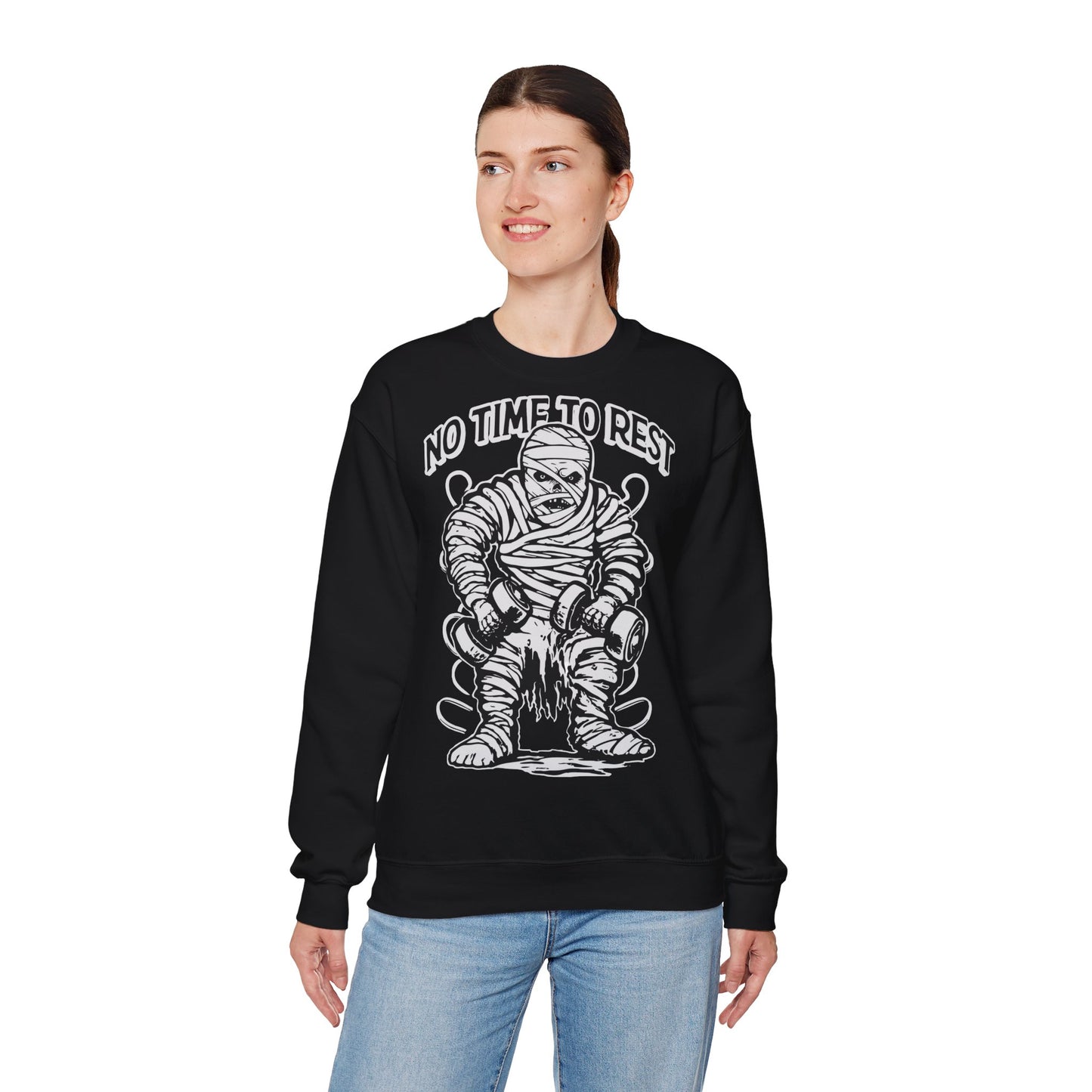 No Time to Rest Unisex Heavy Blend™ Crewneck Sweatshirt – Motivational Workout Gear for Fitness Enthusiasts
