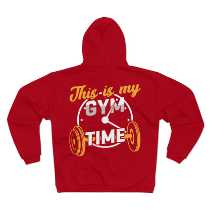 Unisex Gym Time Hooded Zip Sweatshirt - Perfect for Fitness Lovers and Active Lifestyles