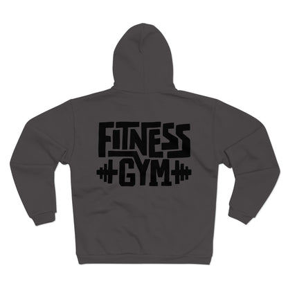 Fitness Gym Unisex Hooded Zip Sweatshirt - Comfortable Workout Apparel