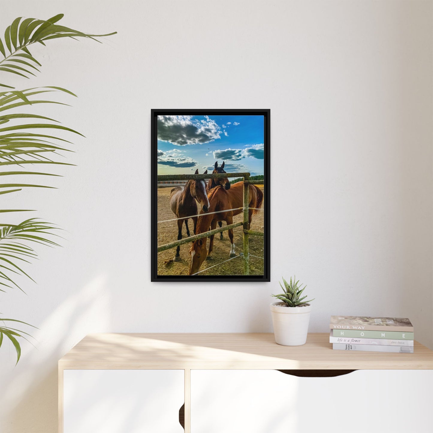 Horses Matte Canvas, Framed (Multi-color)