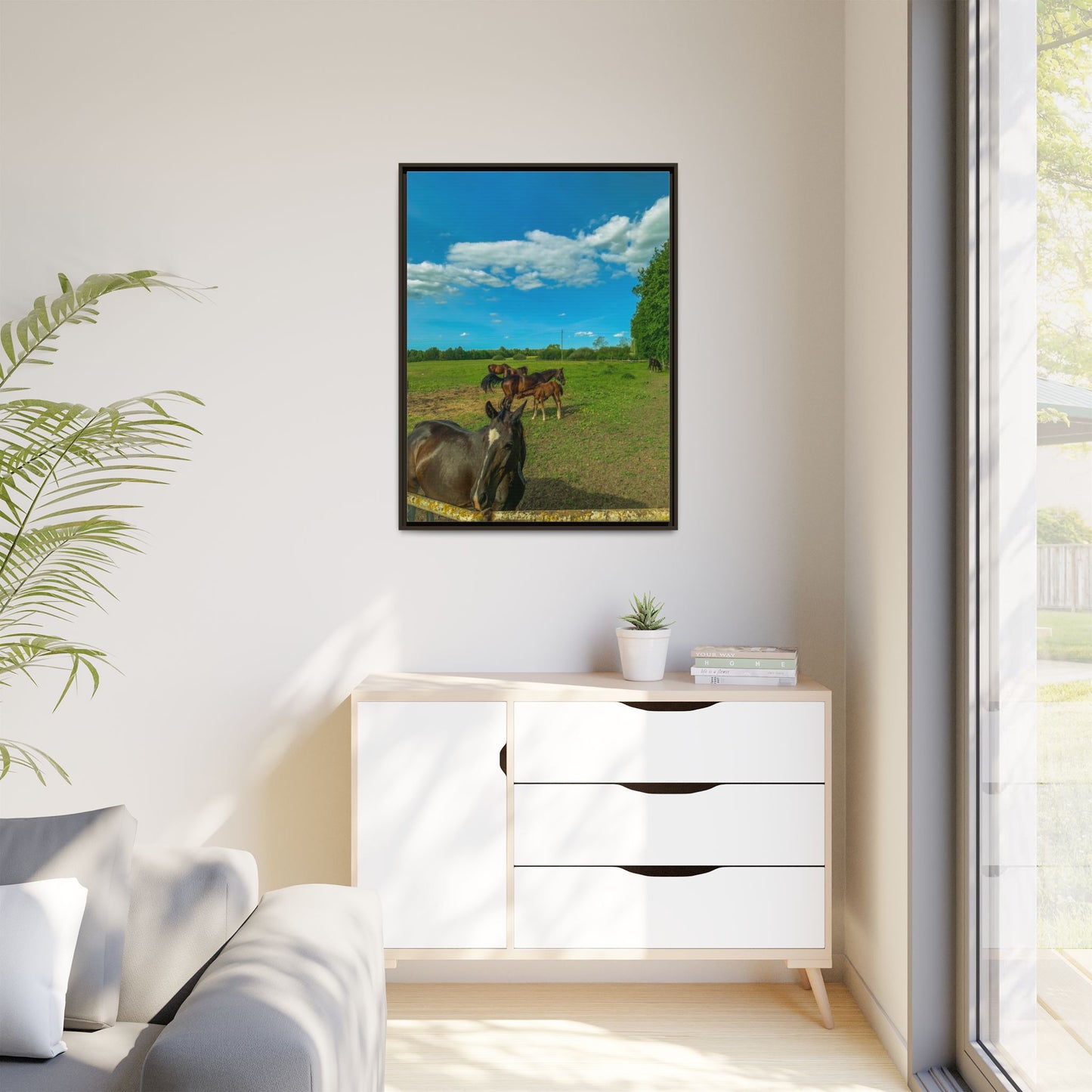 horses 2 Matte Canvas, Framed (Multi-color)