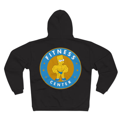 Fitness Center Bart Simpson Unisex Hooded Zip Sweatshirt
