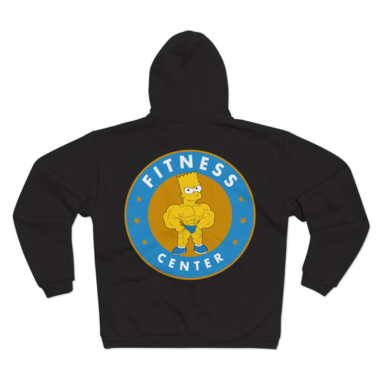 Fitness Center Bart Simpson Unisex Hooded Zip Sweatshirt