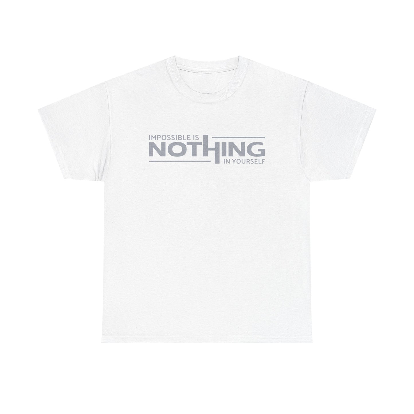Inspirational Unisex Heavy Cotton Tee - 'Impossible is Nothing'