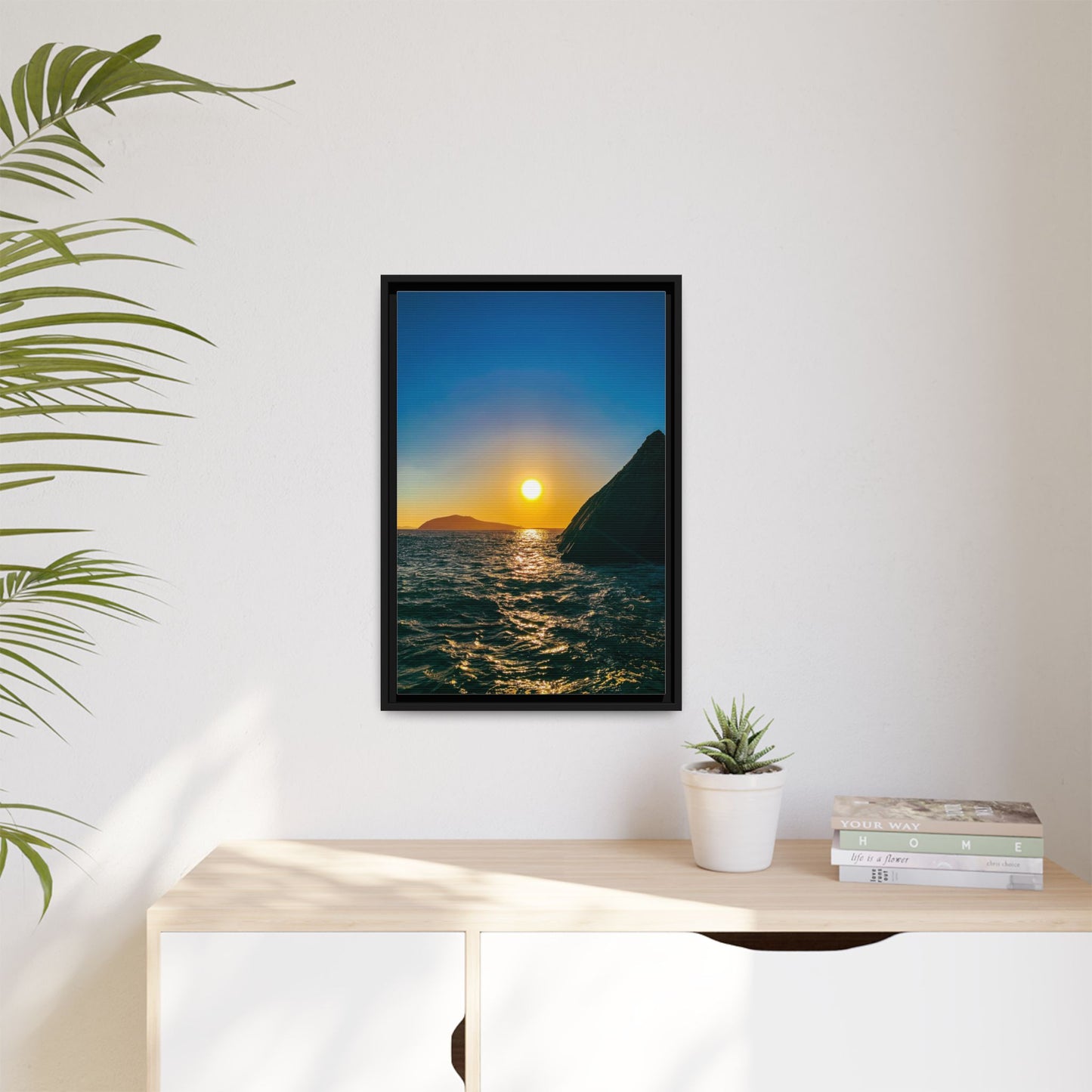 Dunquin Pier Sunset Matte Canvas, Framed (Multi-color)
