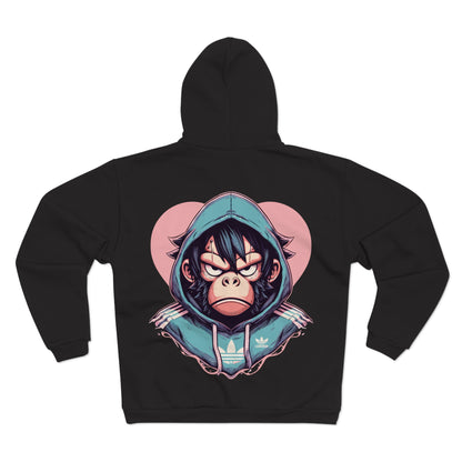 Cool Gorilla Graphic Unisex Hooded Zip Sweatshirt