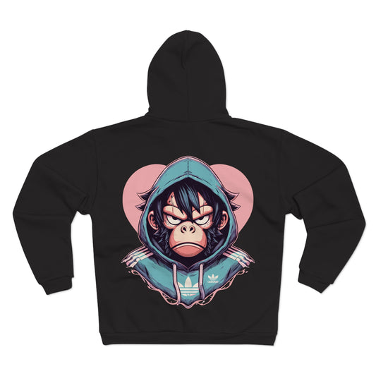 Cool Gorilla Graphic Unisex Hooded Zip Sweatshirt