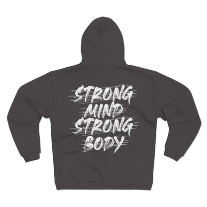 Strong Mind Strong Body Unisex Hooded Zip Sweatshirt - Motivational Fitness  Hoodie