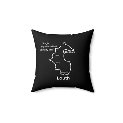 Louth Spun Polyester Square Pillow Black Edition 2 Sizes