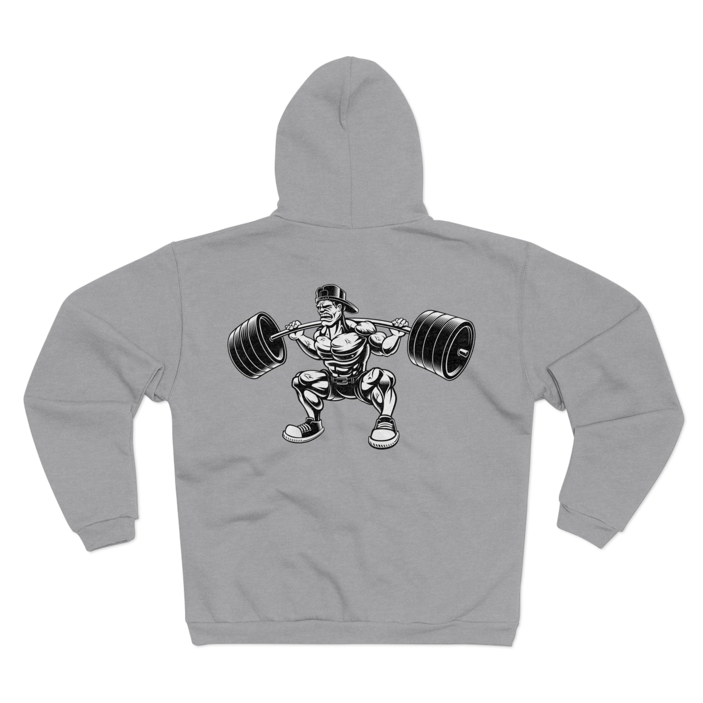 Fitness Buff Unisex Hooded Zip Sweatshirt - Weightlifting Graphic