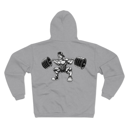 Fitness Buff Unisex Hooded Zip Sweatshirt - Weightlifting Graphic