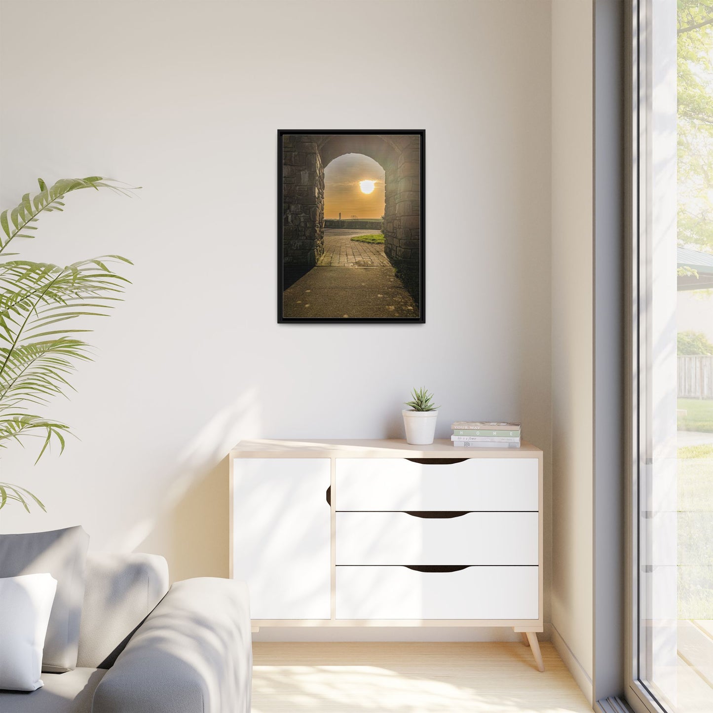 Pillars Matte Canvas, Framed (Multi-color)