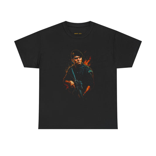 Retro Action Movie Tee — Vintage Gunslinger Graphic T-Shirt