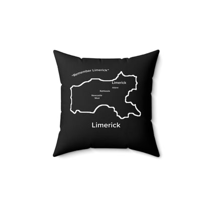 Limerick Spun Polyester Square Pillow Black Edition 4 Sizes