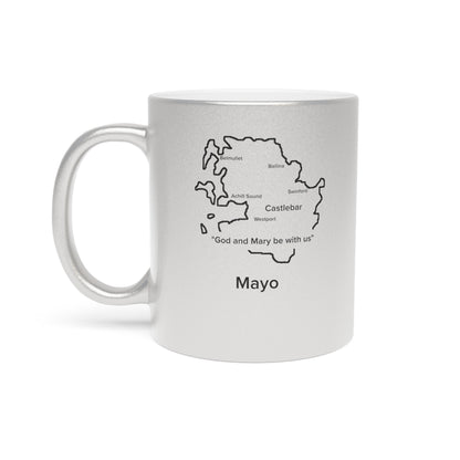 Mayo County Metallic Colour Mug - Silver/Gold - Perfect Gift for Coffee Lovers