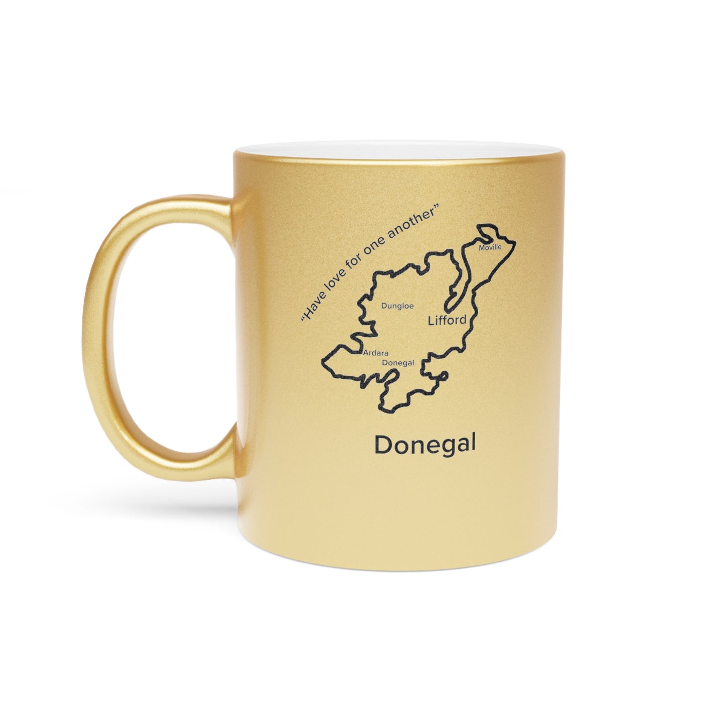 Donegal County Metallic Colour Mug - Silver/Gold - Perfect Gift for Coffee Lovers