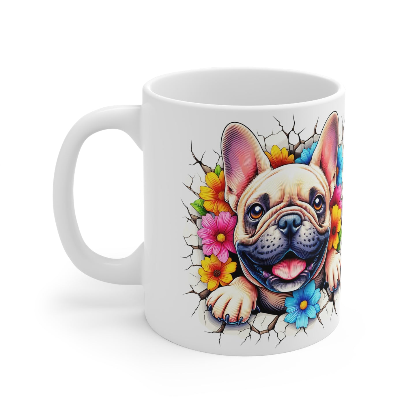 French Bulldog Floral Ceramic Coffee Cup – 11oz & 15oz