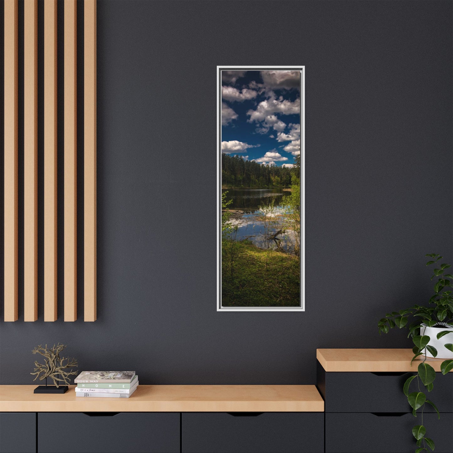 Vilnius Lake Matte Canvas, Framed (Multi-color)