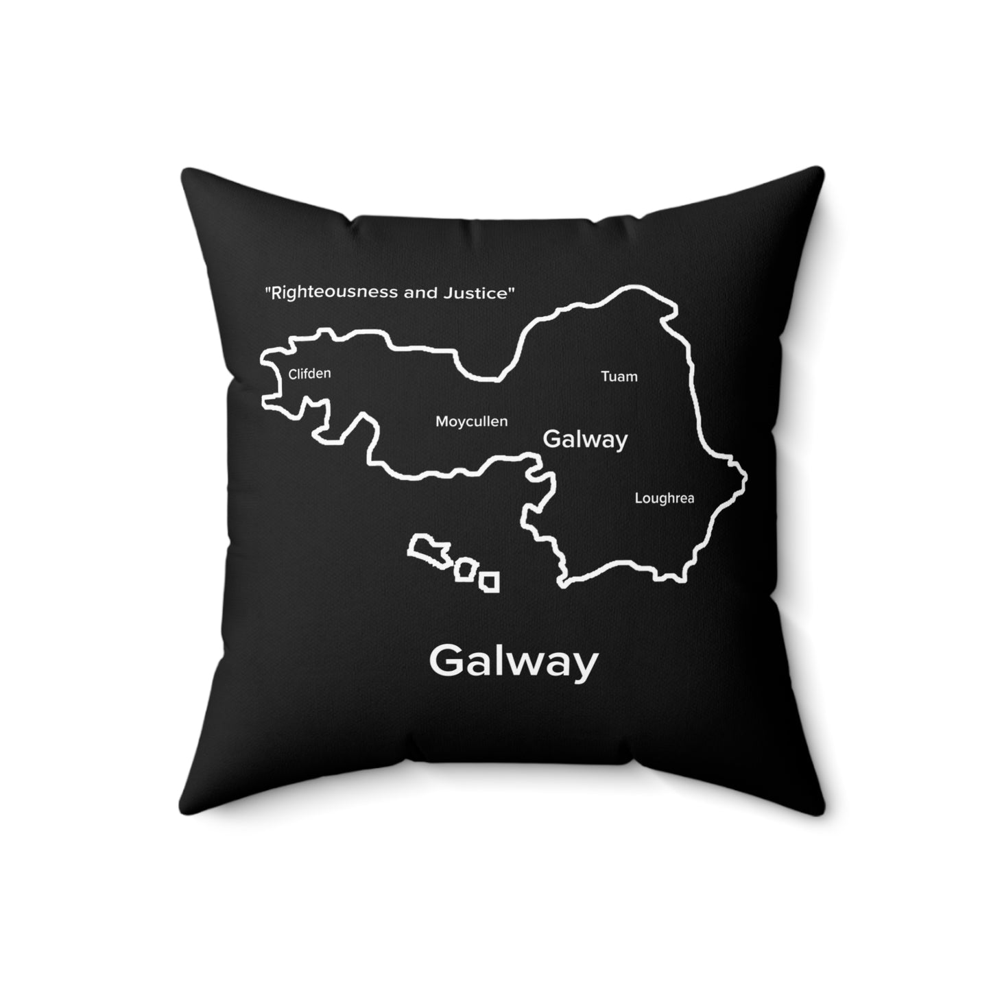 Galway Spun Polyester Square Pillow Black Edition 4 Sizes
