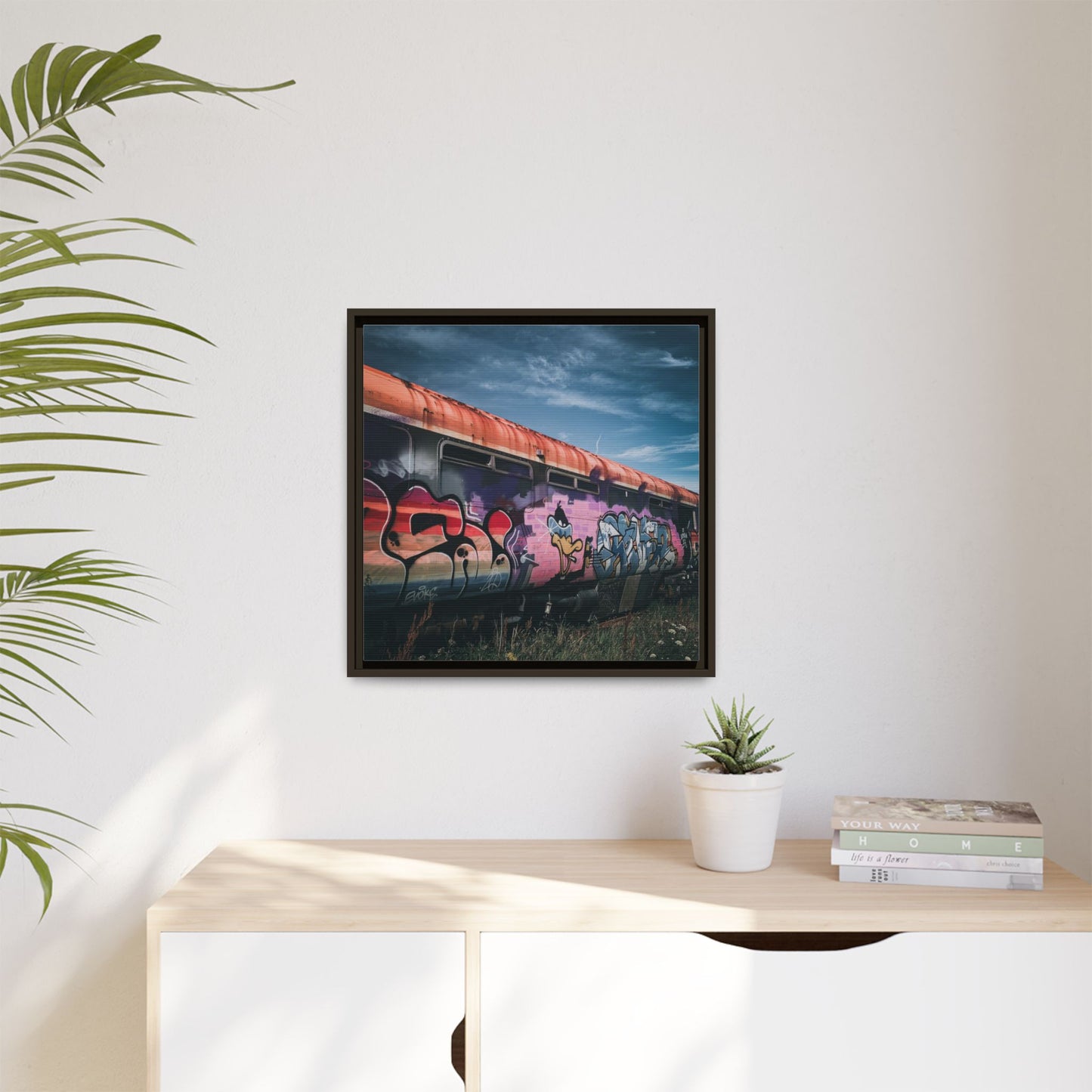Night Train Matte Canvas, Framed (Multi-color)