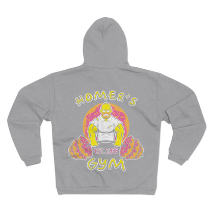 Homer's Gym Unisex Hooded Zip Sweatshirt