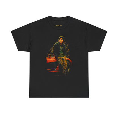 Graphic Tee — Vintage Moody Portrait on Black