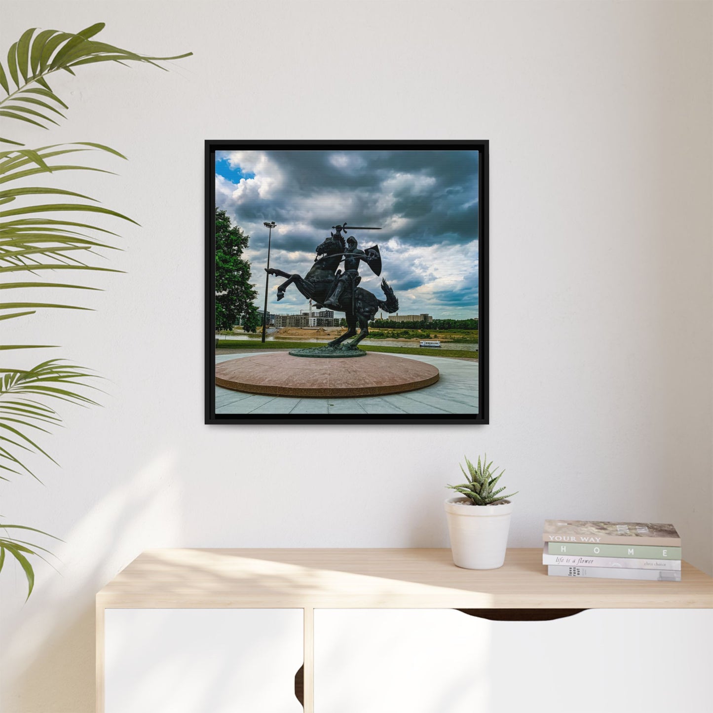 Kaunas Matte Canvas, Framed (Multi-color)