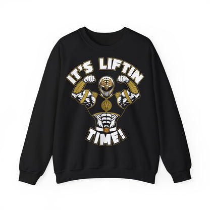 Fitness Inspired Unisex Crewneck Sweatshirt - "It's Liftin' Time!" Black