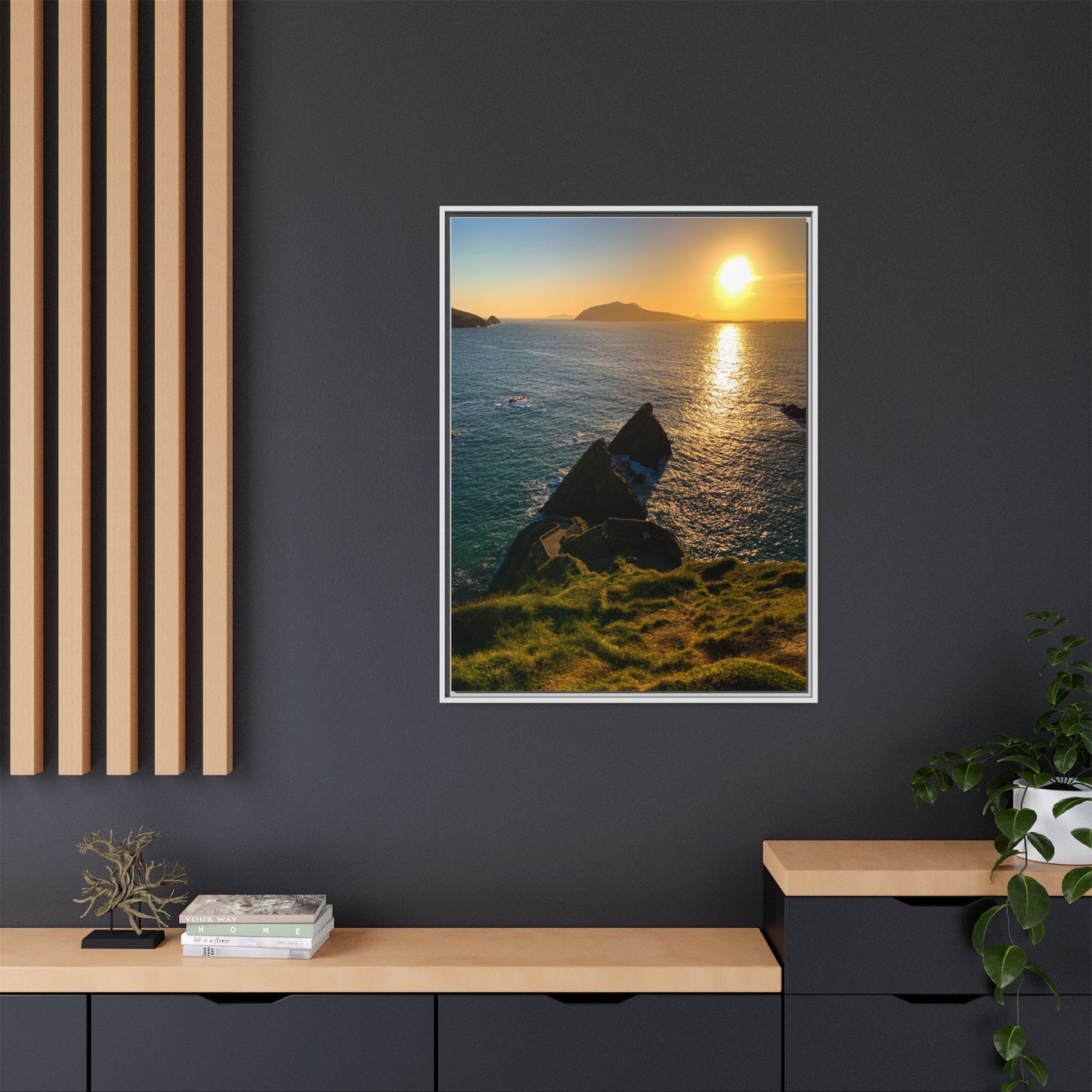 Dunquin Pier Matte Canvas, Framed (Multi-color)
