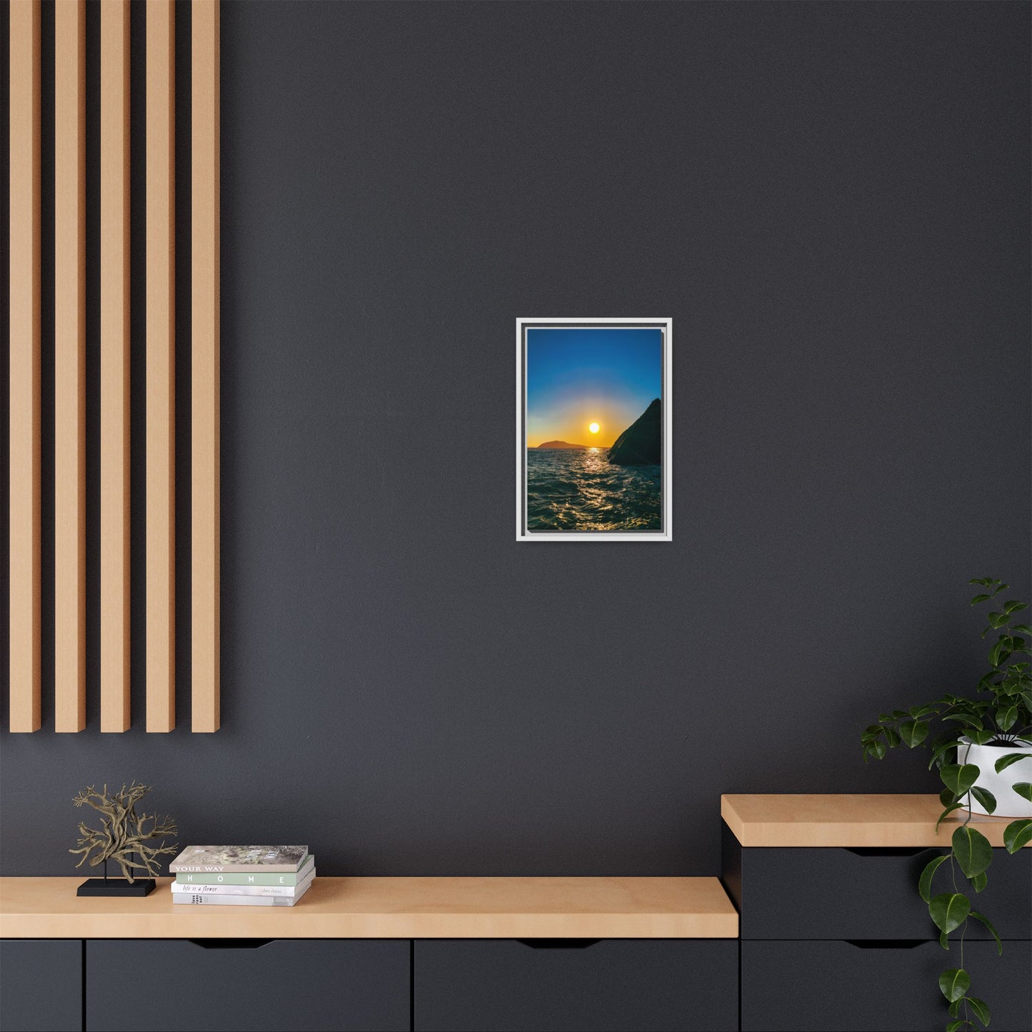 Dunquin Pier Sunset Matte Canvas, Framed (Multi-color)