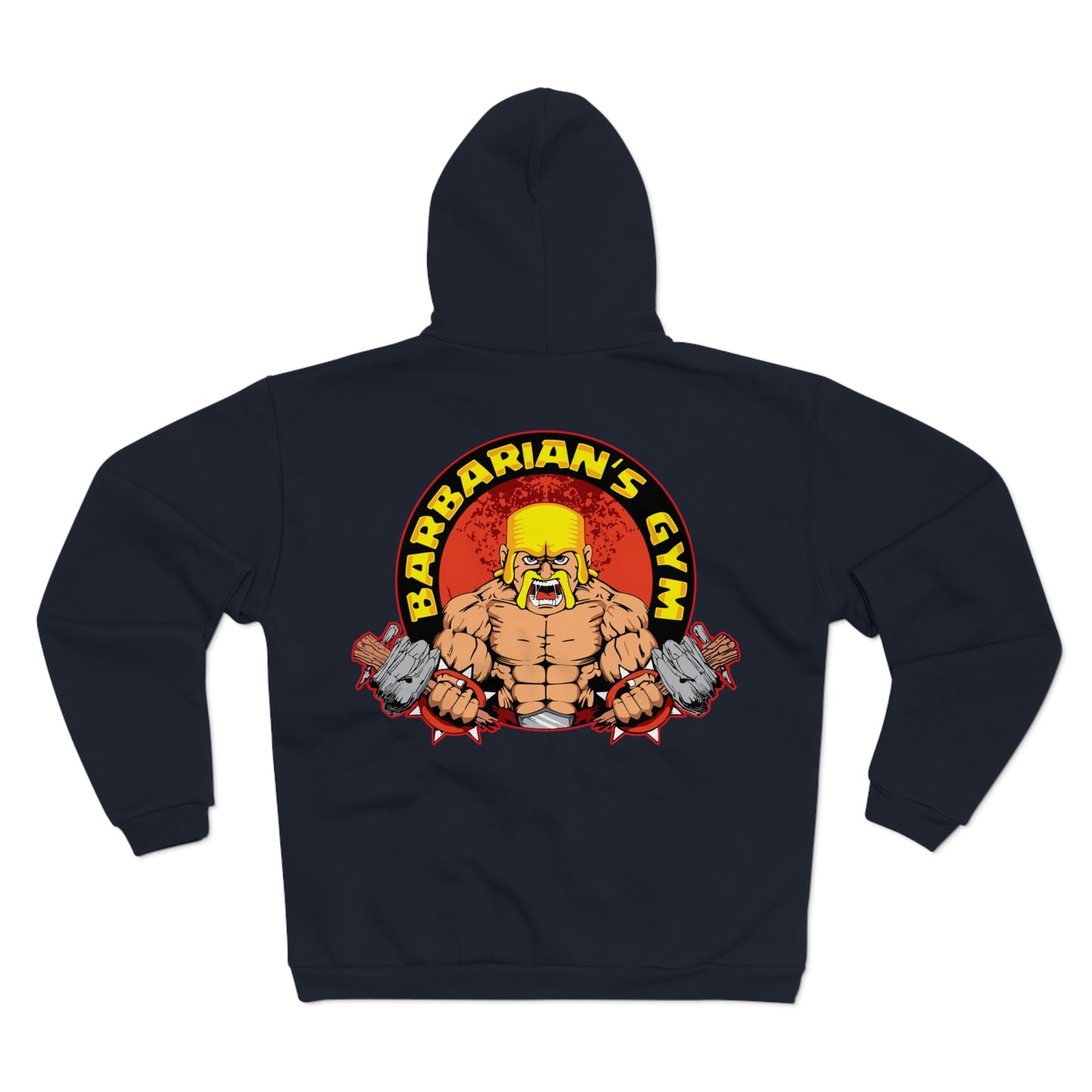 Barbarian's Gym  Unisex Hooded Zip Sweatshirt for Gym Lovers Black