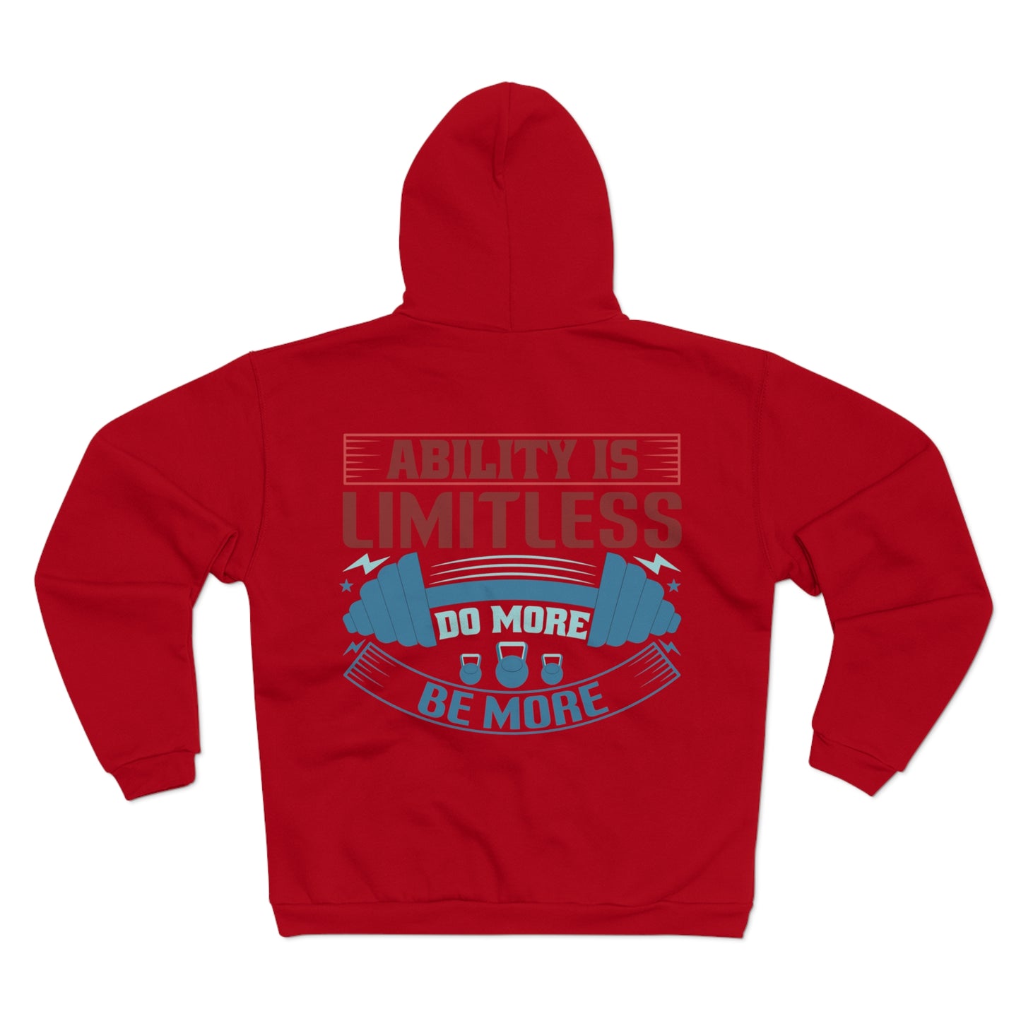motivational Unisex Hooded Zip Sweatshirt - 'Ability is Limitless' Design