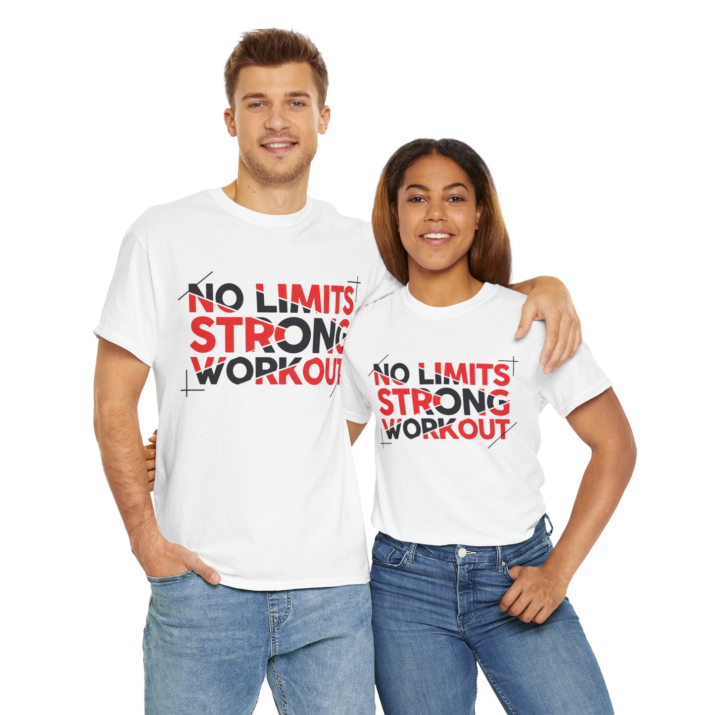 No Limits Strong Workout Unisex Heavy Cotton Tee