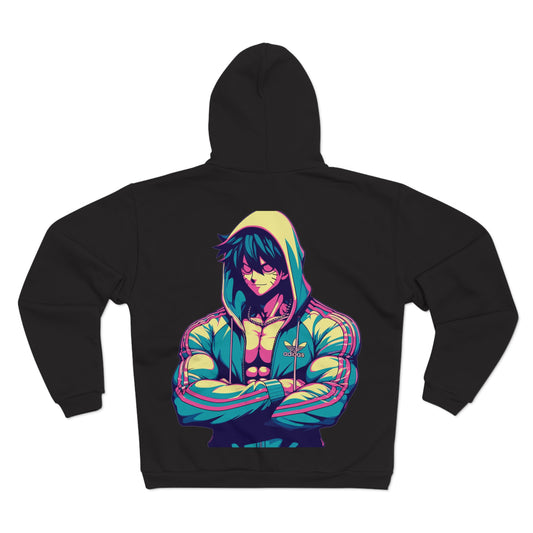 Calm Man Chilling Graphic Unisex Hooded Zip Sweatshirt