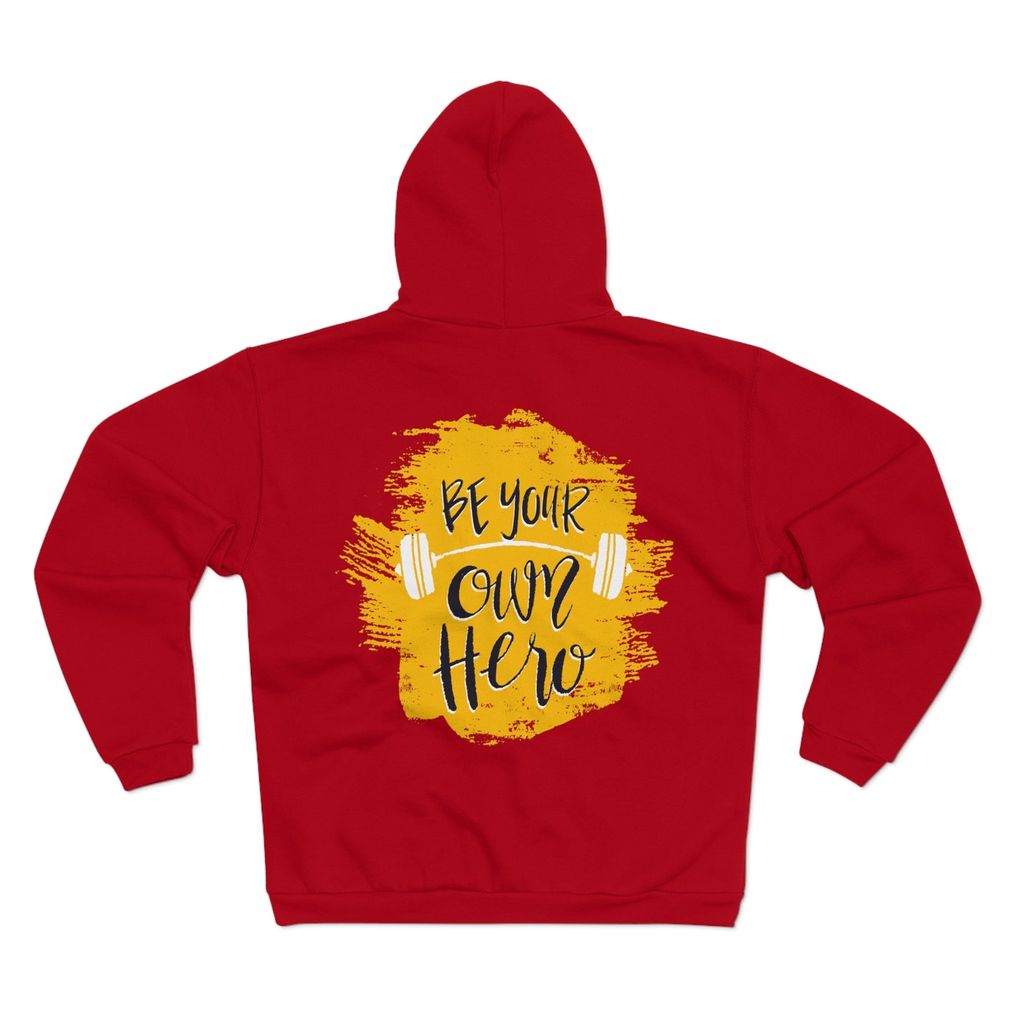 Unisex Hooded Zip Sweatshirt - Be Your Own Hero Motivational Hoodie