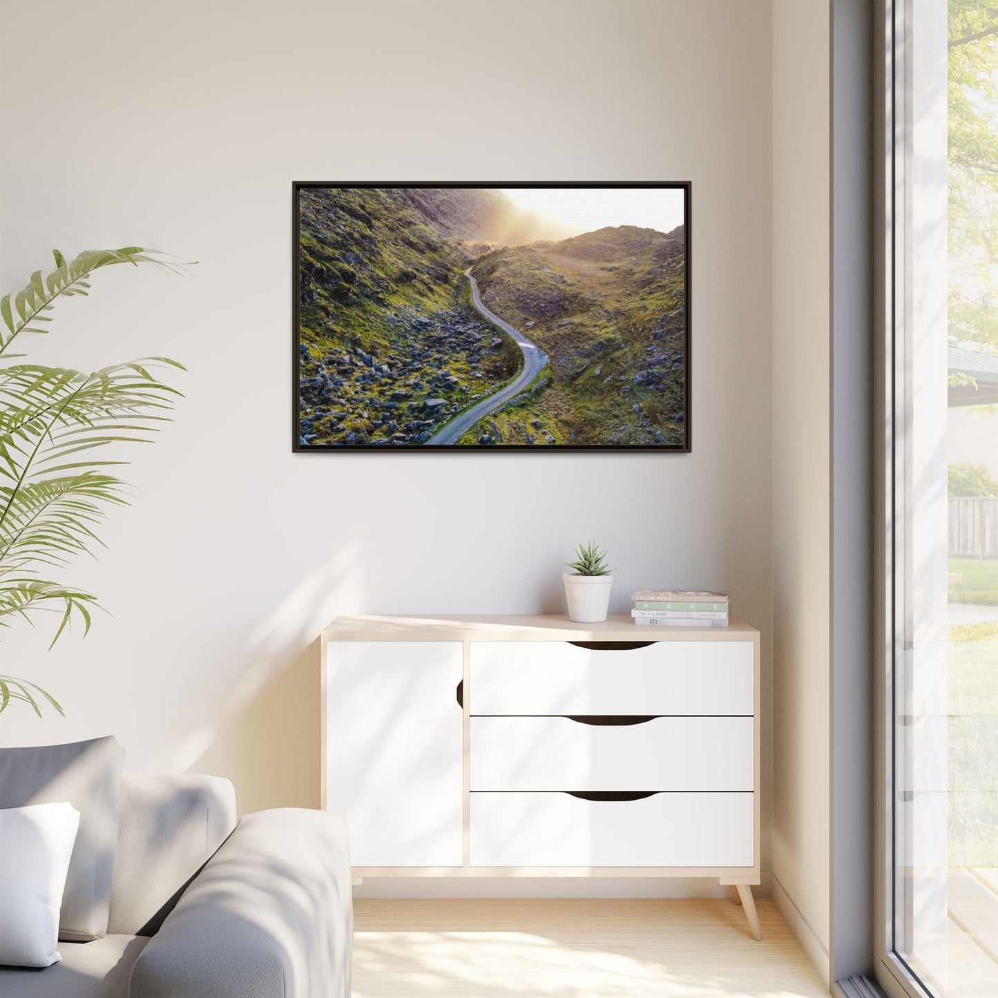 Valley Road Matte Canvas, Framed (Multi-color)