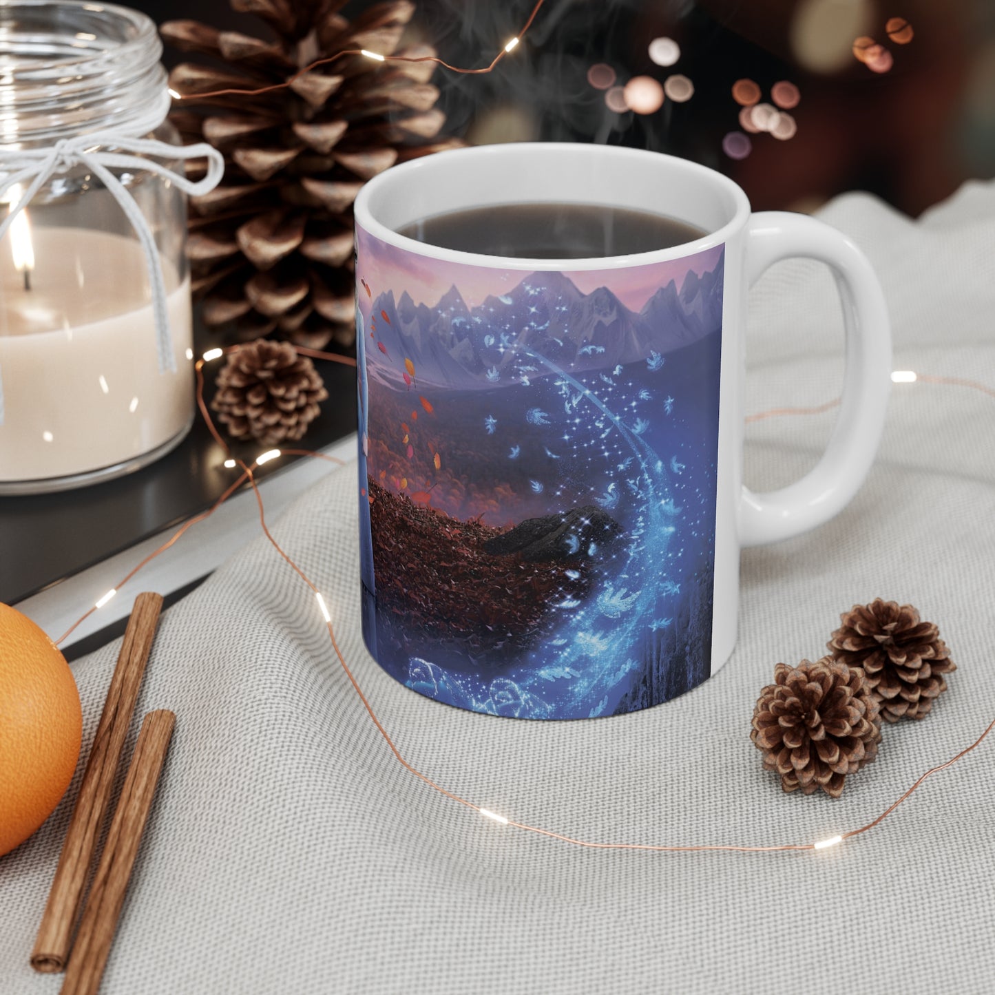 Frozen-Inspired Ceramic Coffee Cups - 11oz & 15oz Magical Design for Fans
