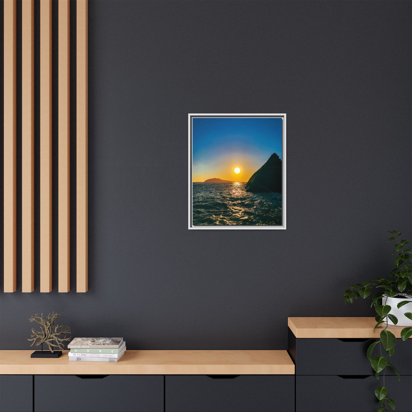 Dunquin Pier Sunset Matte Canvas, Framed (Multi-color)