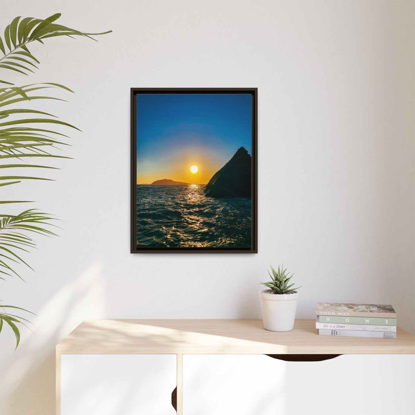 Dunquin Pier Sunset Matte Canvas, Framed (Multi-color)