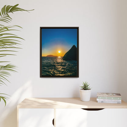 Dunquin Pier Sunset Matte Canvas, Framed (Multi-color)