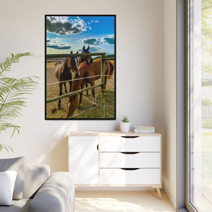 Horses Matte Canvas, Framed (Multi-color)