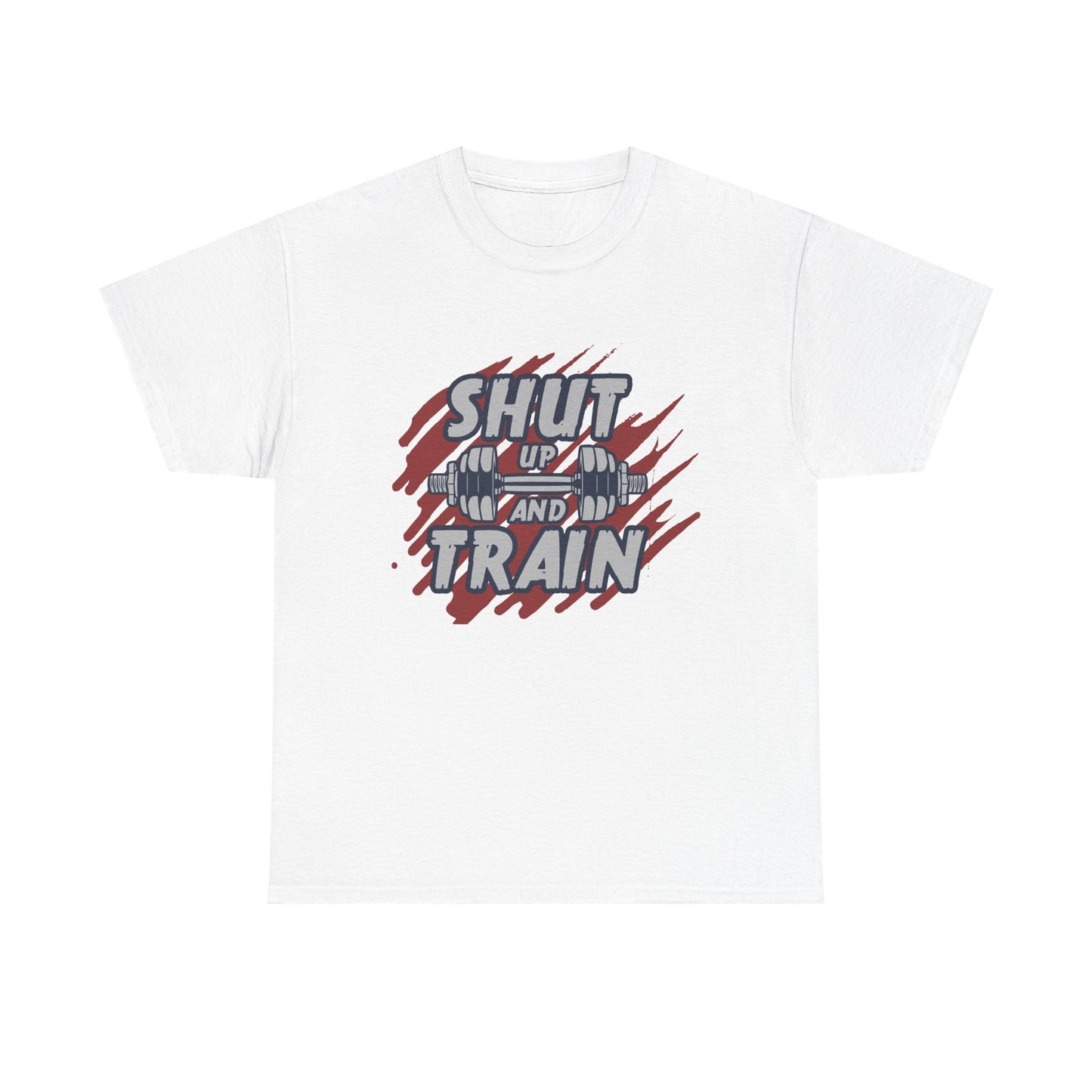 Motivational Workout Tee - 'Shut Up and Train' Unisex Heavy Cotton T-Shirt