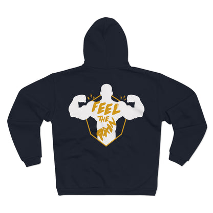 Motivational Unisex Hooded Zip Sweatshirt - 'Feel The Pain' Fitness Gear