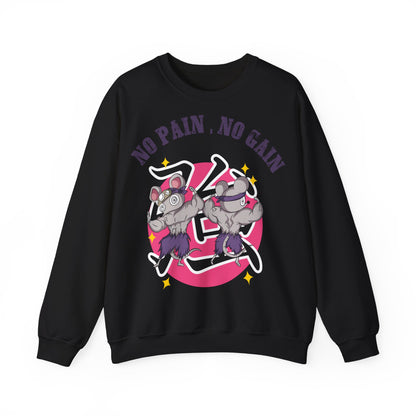 "No Pain No Gain"  Unisex Heavy Blend™ Crewneck Sweatshirt  - Motivational Fitness Sweatshirt for Gym Lovers Black