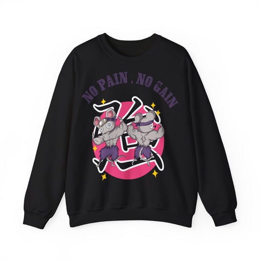 "No Pain No Gain"  Unisex Heavy Blend™ Crewneck Sweatshirt  - Motivational Fitness Sweatshirt for Gym Lovers Black