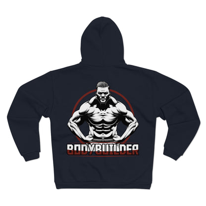Motivational Bodybuilder Zip Hoodie for Fitness Enthusiasts