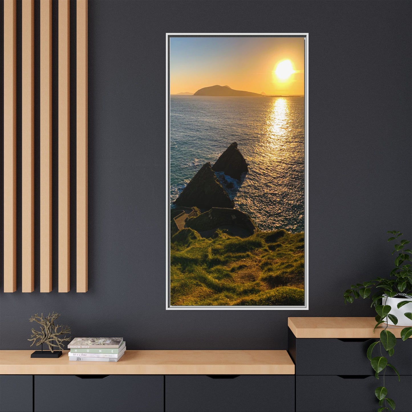 Dunquin Pier Matte Canvas, Framed (Multi-color)